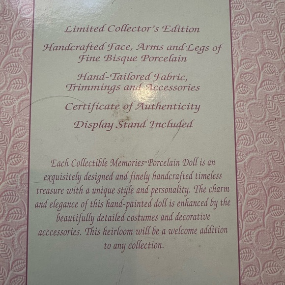 RARE Collectible Memories Porcelain Doll A Limited Collector’s Edition Bride Eva - Picture 10 of 17